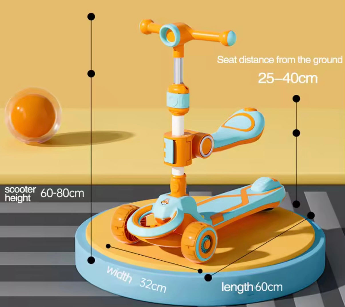 Rotating Flashing scooter